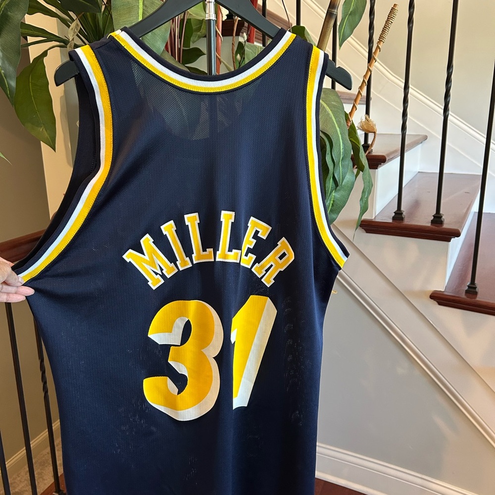 VINTAGE champion, Indiana pacer Reggie Miller #31 jersey size 48XL NBA 90S